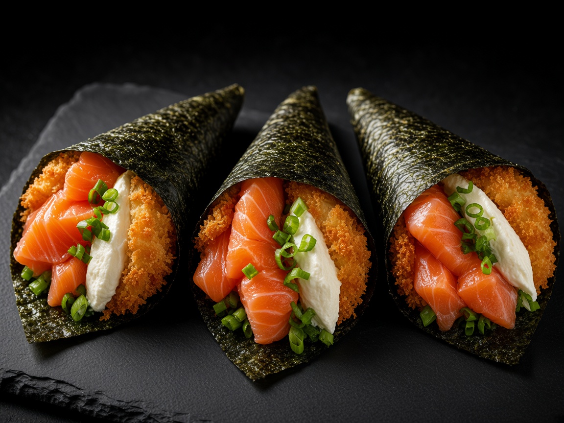 Temaki de salmón